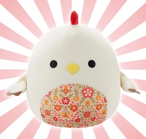 Squishmallows offizieller Todd der beige Hahn mit Blumenbauch 5 Zoll Ostern Plüsch - Bild 1 von 3