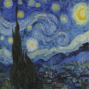 Die Sternennacht von Vincent van Gogh - handgemalt Ölgemälde Wandbild Deko - Bild 1 von 5