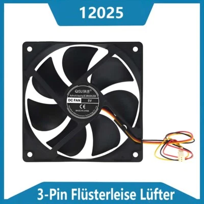 Lüfter DC 12025 3-Pin Flüsterleise Hochleistungskühlung-Kühlventilator 120x25x25 - Bild 1 von 4