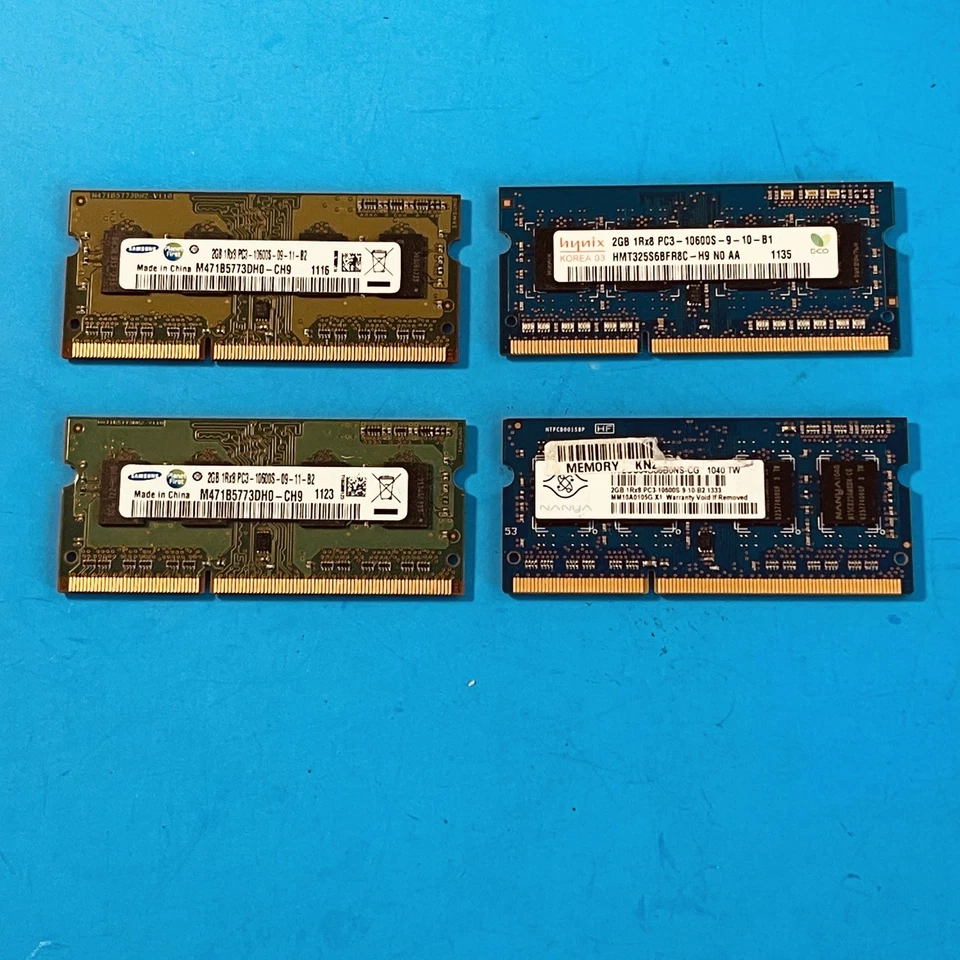 Hynix & Samsung 1RX8 Laptop RAM Memory 2GB PC3-10600 M471B5773DH0 HMT351S6BFR8C - Image 1 of 1