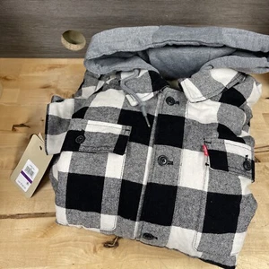 Levi's Sherpa Lined Hooded Shirt Jacket Zip Button Men’s Size XXL New - Picture 1 of 7