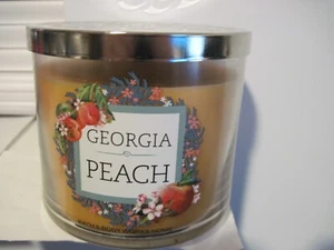 BATH AND BODY WORKS GEORGIA PEACH CANDLE 3 WICK - Picture 1 of 3