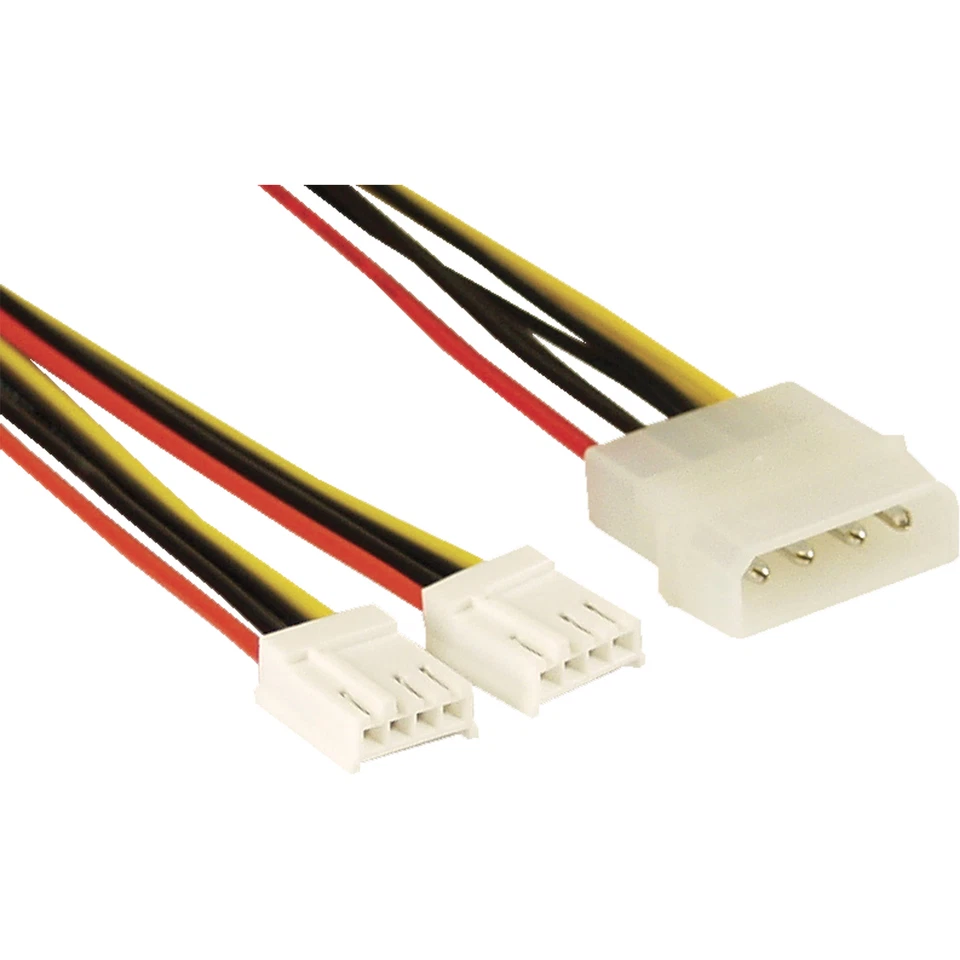 InLine® Strom Y-Kabel intern, 1x 5,25 Zoll Molex an 2x 3,5 Zoll Floppy 0,20m - Bild 1 von 1