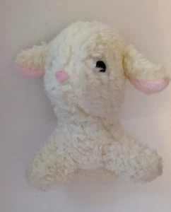 Vtg Animal Fair SHEEP PLUSH Cream Lamb Sherpa Pink Ears 8" Stuffed Animal Eden - Picture 1 of 5