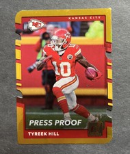 2017 Panini Donruss Die Cut Gold Press Proof Tyreek Hill /25 Card #190