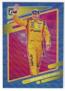 2022 DONRUSS RACING OPTIC PRIZM CAROLINA BLUE WAVE #30 MICHAEL MCDOWELL