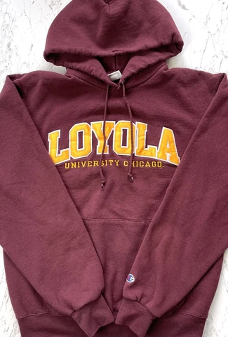 Loyola Ramblers University Of Chicago Hoodie Mens Small Champion Cover