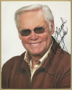 George Jones (1931-2013) - cantante americano - bella foto grande firmata - COA - Foto 1 di 1