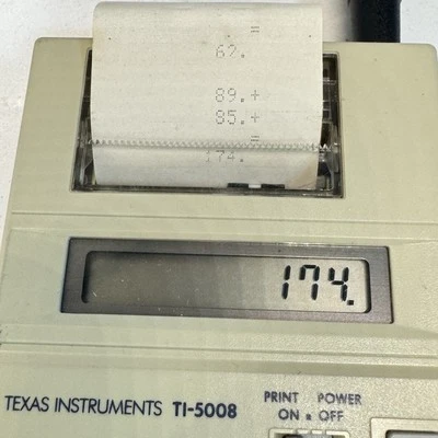 Texas Instruments TI-5008 Micro Printer Calculator Tested Video 5 x 3" Mini - Image 1 of 4