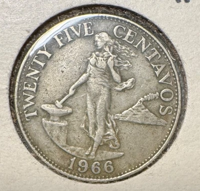 1966 Philippines 25 Centavos coin - Great condition - Image 1 of 2
