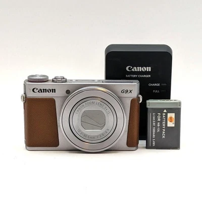 [ Excellent ]  Canon PowerShot G9X Mark II 20.1MP Silver w/ Battery ,Charger - Image 1 of 4