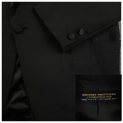 Brooks Brothers Tuxedo Jacket Mens 40R Vtg Classic Fit Wool Peak Lapel Dinner   - Image 1 of 4