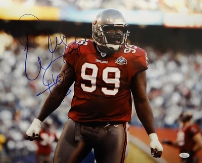Warren Sapp HOF Autographed 16x20 Tampa Bay Horizontal Photo- JSA W Auth - Image 1 of 2