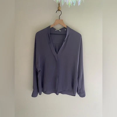Blusa púrpura Vince cuello banda seda talla 10 Foto 1 de 4