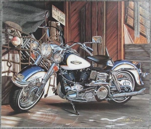 Scott Jacobs, CATCH OF THE DAY, Canvas Edition S/N L/E 28"x 24"MOTERCYCLE + COA - Picture 1 of 6