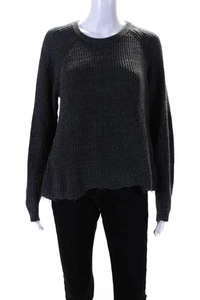 Cotton By Autumn Cashmere Womens Gray Crew Neck Long Sleeve Sweater Top Size M - Picture 1 of 5