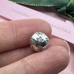 Pandora Starry Night Twinkle Twinkle CZ Stars Silver Clip Charm 791058 Genuine - Picture 1 of 7