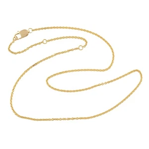 18k Yellow Gold Link Chain Necklace Handmade Jewelry - Picture 1 of 6