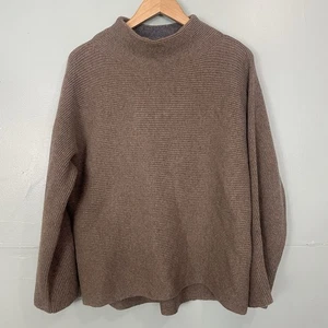 Vince Wasserfallausschnitt Pullover Wolle-Kaschmir-Mischung gerippt Übergröße Damen Small braun - Bild 1 von 10