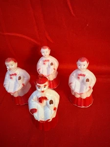 VINTAGE WEIHNACHTEN 50ER JAHRE 5 ROTE CHORKNABEN AUS HARTPLASTIK USA IRWIN - Bild 1 von 10