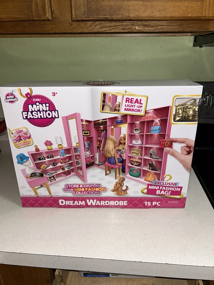 Zuru Mini Brands 15pc Dream Wardrobe Set with Mini Fashion Bag NEW-See Descript
