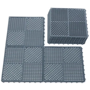 9er Pack Modulare Ineinandergreifende Außenduschmatte mit Abflusslöchern für Badezimmer,... - Bild 1 von 7
