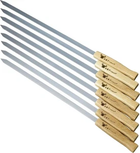 Brasilianische BBQ Spieße, Edelstahl Kabob Sticks, 17 Zoll flache Klinge, schwer... - Bild 1 von 9