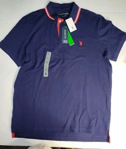 NUEVO CON ETIQUETAS US Polo Assn Azul Polo Manga Corta Algodón Talla Grande Calce Ajustado - Imagen 1 de 13