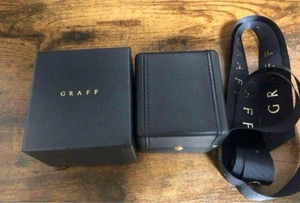 GRAFF Autentico Anello Custodia Accessori Pelle Nera Portagioie #040 - Foto 1 di 3