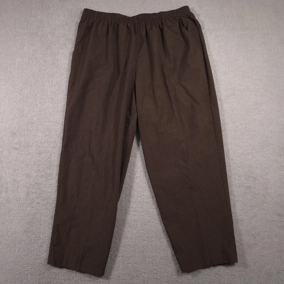 Briggs Pants Womens 24W Plaid Pull On Elastic Waist Plus Size Polyester Rayon - Image 1 of 4