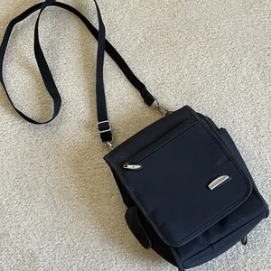 Bandolera Travelon Negra Nylon Bolsillos Ligeros Cremalleras Mensajero Organizador - Imagen 1 de 21