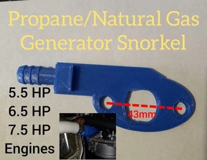 Snorkel de gas natural propano para generador 43 mm distancia de perno 5,5 HP 6,5 HP Y 7,5 HP - Imagen 1 de 13
