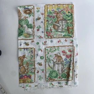 Beatrix Potter Cotton Fabric Piece 44” x 34” Betty Whiteaker Bunnies Gardening - Picture 1 of 5