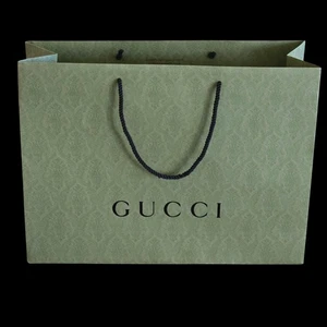 GUCCI große geprägte Einkauf Geschenk Papiertüte 8"×17"×221/2" mit Seil Griffen LESEN - Bild 1 von 24
