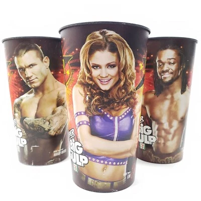 WWE 7-11 Wrestling Summer Slam 2010 Big Gulp Kingston Orton Eve Lote de 3 tazas Foto 1 de 4