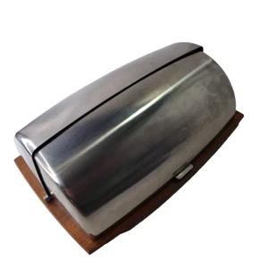 MCM Cheshire teak cheese cutting board Swedish stainless steel roll-back cover - Picture 1 of 14