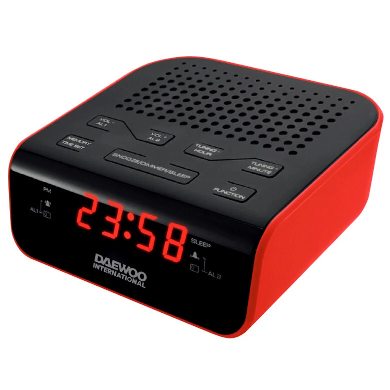 Radio despertador Daewoo DCR-46 2 alarmas rojo