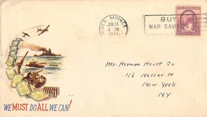 "We Must Do All We Can" Patriotic Cover 2. Weltkrieg. Poststempel 1944. - Bild 1 von 2