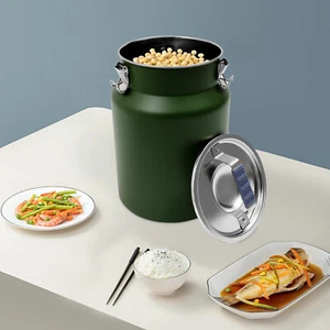12L Steel Food Storage Container Dispenser Dry Grain Rice Seal Storage Tank+Lid - Picture 1 of 13