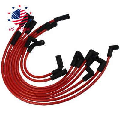 8MM RED Spark Plug Wires For GMC JIMMY SONOMA SAFARI 1995-2001 VORTEC V6 4.3L - Image 1 of 4