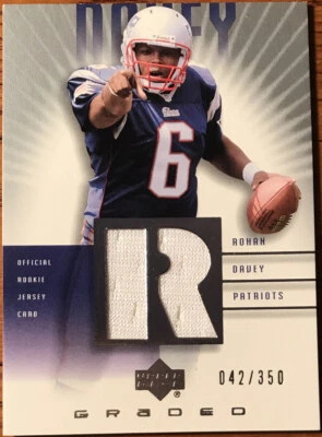 2002 UD Graded Rookie Jerseys Rohan Davey #RD-500 #’d 042/350 - Image 1 of 2