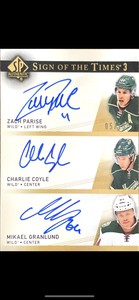 2014-15 SP Authentic Sign Of The Times 3 Parise Coyle Granlund 5/15