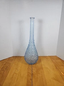 Genie Bottle Light Clear Blue  No Stopper Yugoslavia Rare MCM Hobnail - Bild 1 von 24