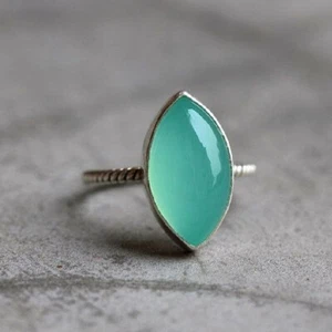 Chalcedony 925 Sterling Silver Black Friday Ring Jewelry All Size CK-131 - Picture 1 of 7