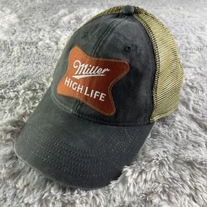 Miller High Life Hat Cap Mens Adjustable Gray Beige Red Snapback Trucker Beer - Picture 1 of 9