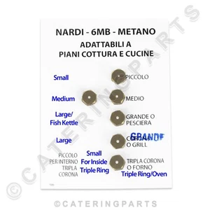 NARDI BURNER INJECTOR JET KIT SET OF 6 HM52 NATURAL NAT GAS M6 x 0.75 THREAD - Picture 1 of 4