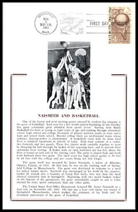 1961 Basketball Naismith 100th Sc 1189 FDC on Hammond maxi-card cachet (A01 - Picture 1 of 1