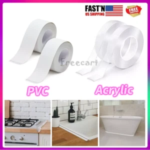 16.4Ft Self Adhesive Caulk Sealing Strip Tape Kitchen Sink Toilet PVC Acrylic US - Picture 1 of 22