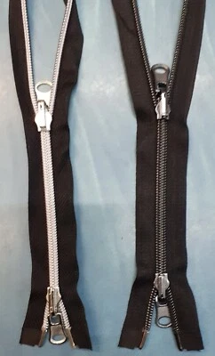 CERNIERA REVERSIBILE LAMPO DIVISIBILE DOPPIO CURSORE CATENA 06 NYLON METALIZZATA - Immagine 1 di 3