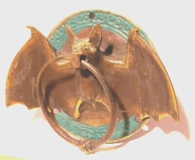16cm Metall BRONZE Türklopfer HANDTUCHHALTER Fledermaus Bat Gothic • 34.99€
